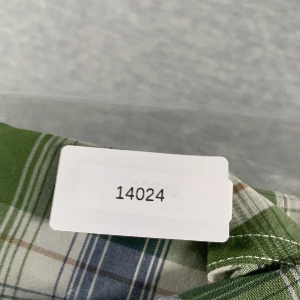 The North Face Shirt Mens Small Green Blue Plaid Short Sleeve Button Casual
